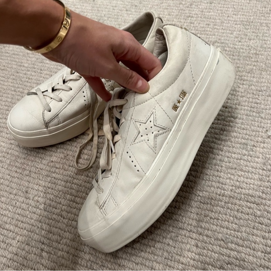 Converse Women's Gen Leather White Platform Sneakers 9